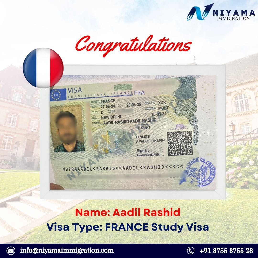 Close-up of an approved visa document with stamps